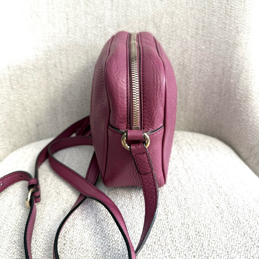 Authentic Gucci Soho Small Leather crossbody Disco bag dusty pink purple - Picture 7 of 16